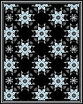 Arctic Blue Snowflake Medallion Black Rug