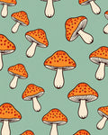 Retro Orange Mushroom Pattern Design Rug