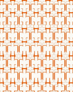 Orange Beige Geometric Interlocking Pattern Rug