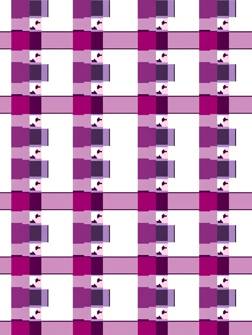 Modern Plaid Purple Geometric Pattern Design Rug