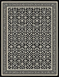 Intricate Black White Ornamental Rug