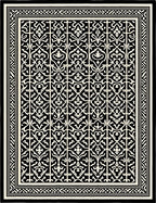 Intricate Black White Ornamental Rug