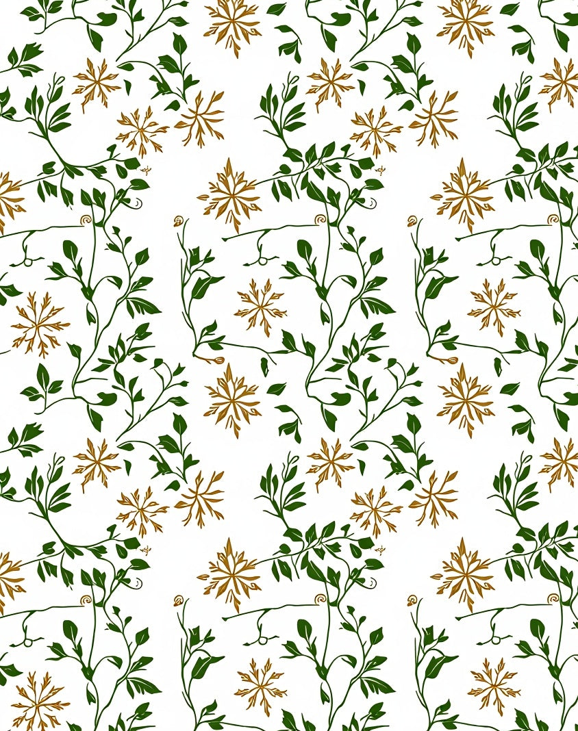 Verdant Gold Starburst Vine Flourish Rug