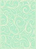 Mint Green Swirls Vine Pattern Rug