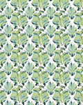 Tropical Leaf Patterned Green and Aqua Rug