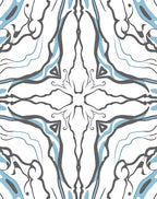 Abstract Blue Gray Swirls Art Rug