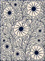 Vintage Floral Vine Botanical Design Rug