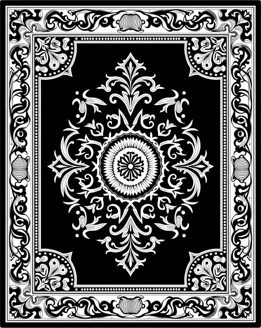 Classic Mandala Floral Design Rug