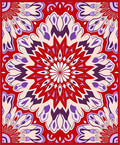 Red Floral Mandala Pattern Rug