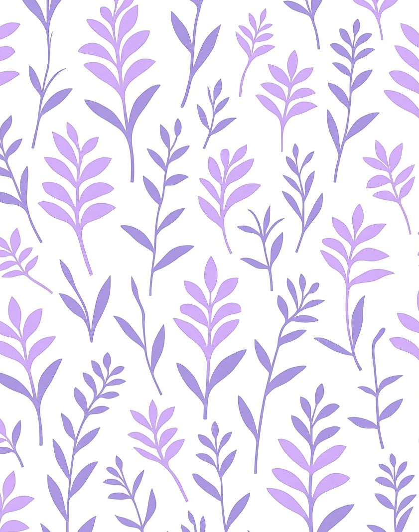 Purple Lavender Branches Pattern Rug