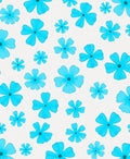 Bright Blue Floral Pattern Rug