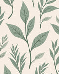 Green Leaf Pattern Print Rug