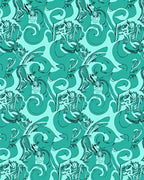 Tidal Swirl Abstract Floral Pattern Rug