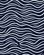 Dark Blue White Wave Pattern Rug