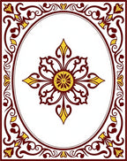 Floral Medallion With Vine Border Rug