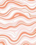 Coral Cream Wavy Striped Design Rug