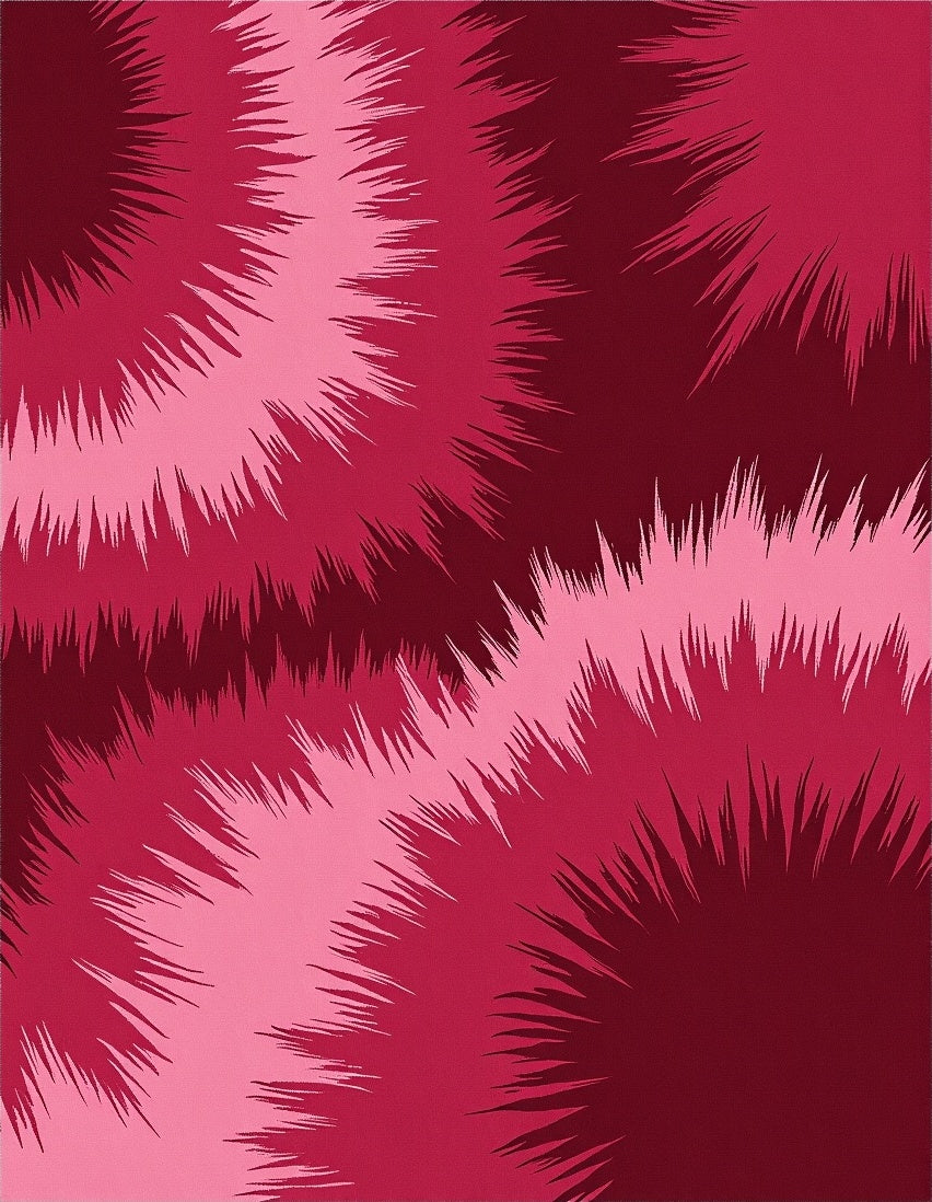 Crimson Pink Plasma Swirl Pattern Rug