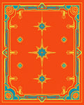 Ornate Sky Blue Starburst Pattern Rug