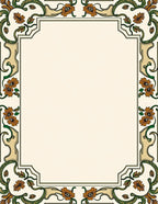 Floral Vine Art Nouveau Border Design Rug