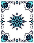 Navy And Teal Mandala Floral Rug