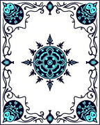 Navy And Teal Mandala Floral Rug