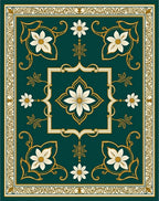 Elegant Floral Scrollwork Motif Rug