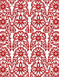Classic Red Floral Damask Pattern Rug