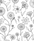 Floral Insect Outline Pattern Rug