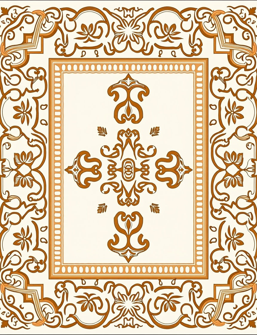 Intricate Paisley Floral Medallion Pattern Rug