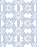 Light Blue Floral Geometric Pattern Rug