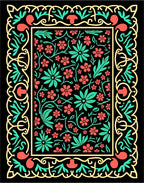 Ornate Floral Pattern Rug
