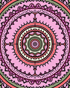 Pink Mandala Boho Inspired Pattern Rug