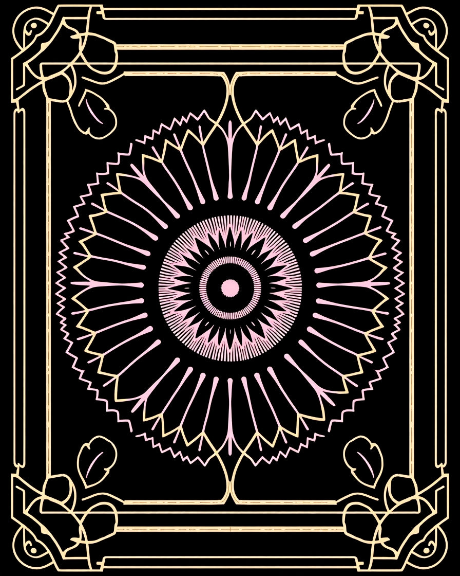 Art Deco Floral Sunburst Mandala Rug