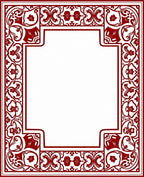 Elegant Red Floral Scroll Border Rug