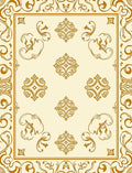 Ornate Floral Border Design Rug