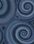 Abstract Swirl Blue Agate Design Rug