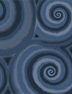 Abstract Swirl Blue Agate Design Rug