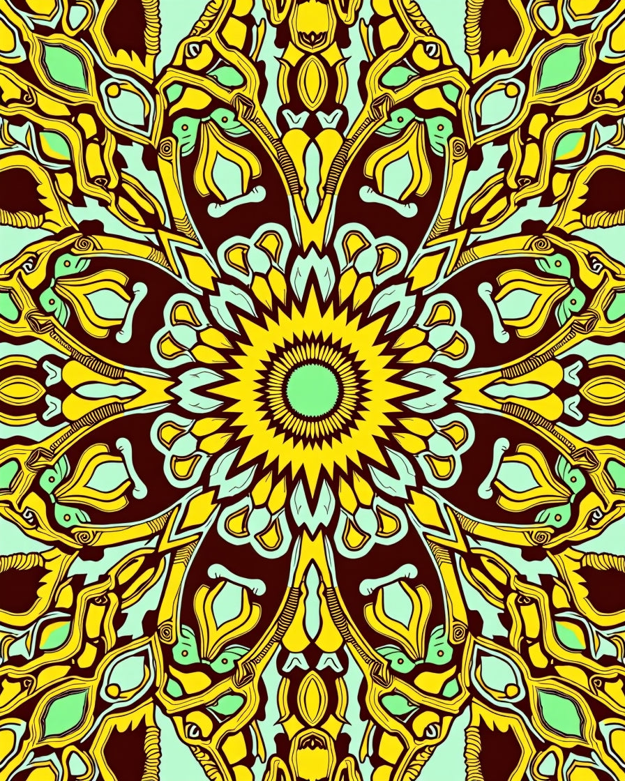 Ornate Sunburst Mandala Pattern Rug