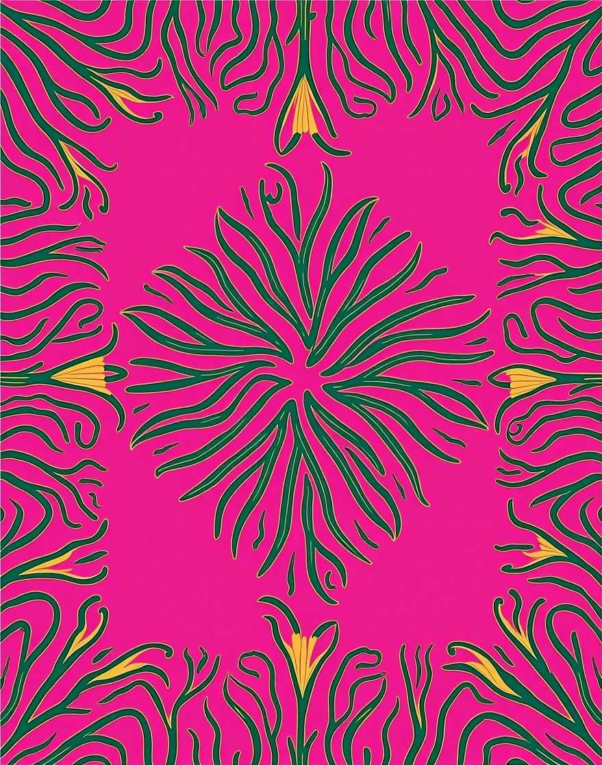 Bold Floral Vine Pattern Rug
