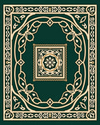 Elegant Cream Gold Floral Border Rug