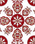 Red Yellow Floral Mandala Design Rug