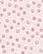 Organic Leaf Flower Line Art Rug