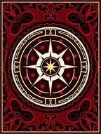 Radiant Maroon Compass Revival Design Rug