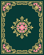 Floral Medallion Bordered Design Rug