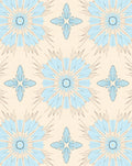 Light Blue 2 Petal Floral Design Rug