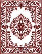 Ornate Traditional Floral Border Rug