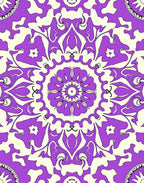 Floral Mandala Patterned Violet Rug