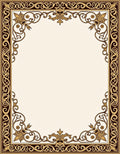 Ornate Scrollwork Floral Frame Design Rug