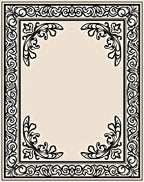 Ornate Black Floral Scrollwork Rug