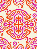 Vibrant Hot Pink Orange Abstract Pattern Rug